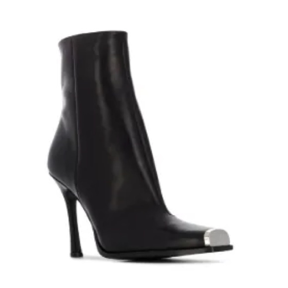 CALVIN KLEIN 205W39NYC Wilamiona Metal-Trimmed Leather Ankle Boot - Picture 4 of 12